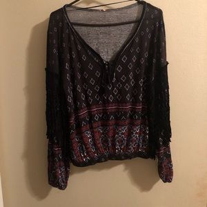 Free people fringe blouse